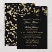 Invitation Mariage de confettis de parties scintillantes d'or (Devant / Derrière)