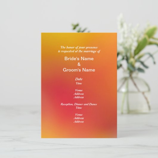 Invitation Mariage de congé orange d'automne (Debout devant)