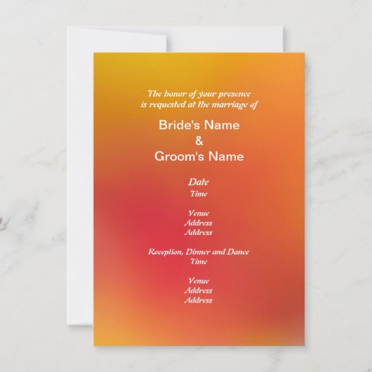 Invitation Mariage de congé orange d'automne (Devant)