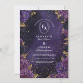 Invitation Mariage de constellation violette romane foncé (Devant)