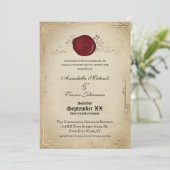 Invitation Mariage de conte de fée médiéval sur parchemin et  (Debout devant)