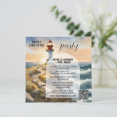 Invitation Mariage de conte de fées au phare côtier (Debout devant)
