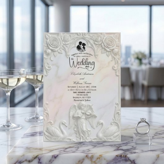 Invitation Mariage de conte de fées au style Rococo orné avec