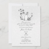 Invitation Mariage de Conte de Fées Citrouille Blanche Argent (Devant)