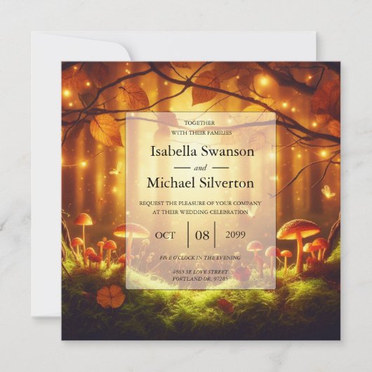 Invitation Mariage de conte de fées dans la forêt magique d'a (Devant)