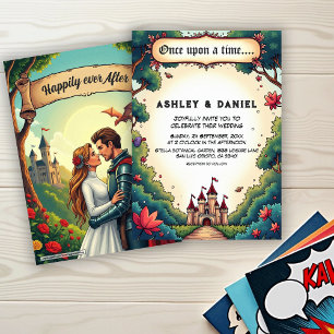 Invitation Mariage de conte de fées dans un château en bois