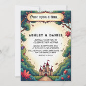 Invitation Mariage de conte de fées dans un château en bois (Devant)