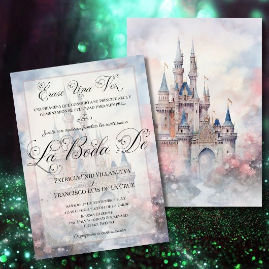 Invitation Mariage de conte de fées de château espagnol