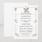 Invitation mariage de conte de fées de cygne (Devant / Derrière)