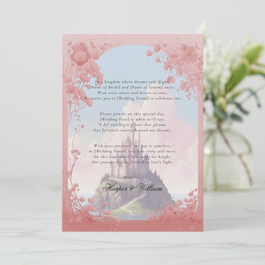 Invitation Mariage de conte de fées enchanté (Debout devant)
