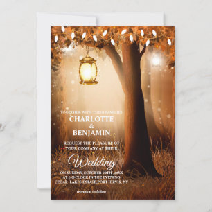 Invitation Mariage de conte de fées enchanteur en forêt