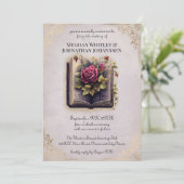 Invitation Mariage de Conte de Fées Romantique sur Fond Viole (Debout devant)