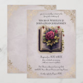 Invitation Mariage de Conte de Fées Romantique sur Fond Viole (Devant / Derrière)