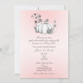 Invitation Mariage de conte de fées rose et argent de citroui (Devant)