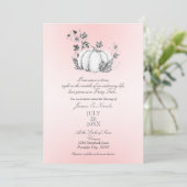 Invitation Mariage de conte de fées rose et argent de citroui (Debout devant)
