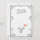 Invitation Mariage de conte de fées typographique cœurs menth (Dos)
