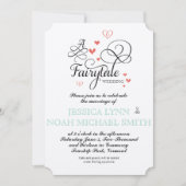 Invitation Mariage de conte de fées typographique Menthe et C (Devant)