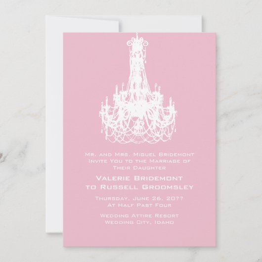 Invitation Mariage de coordination Cameo Pink (Devant)