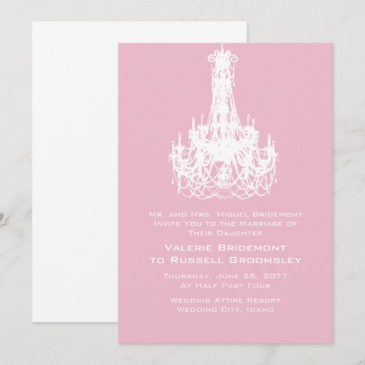 Invitation Mariage de coordination Cameo Pink (Devant / Derrière)