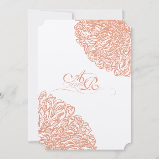 Invitation Mariage de corail Dahlia Peach (Dos)