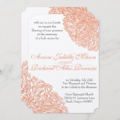Invitation Mariage de corail Dahlia Peach (Devant / Derrière)