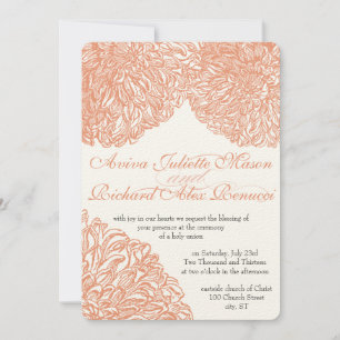 Invitation Mariage de corail Dahlia Peach