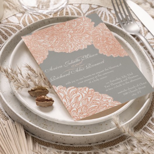 Invitation Mariage de corail Dahlia Peach