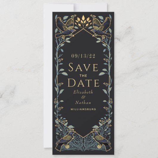 Invitation Mariage de corbeau gothique enchanté Enregistrer l (Devant)
