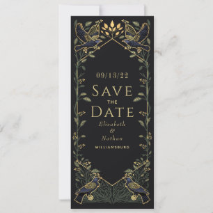 Invitation Mariage de corbeau gothique enchanté Sauvez la dat