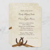 Invitation Mariage de cordage et de fer à cheval (Devant / Derrière)