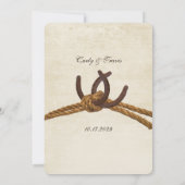 Invitation Mariage de cordage et de fer à cheval (Dos)