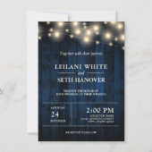 Invitation Mariage de cordes en bois bleu de la marine russe (Devant)