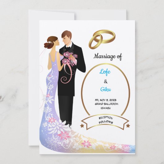 Invitation Mariage de cordes en papier Ecru Felt (Devant)