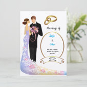 Invitation Mariage de cordes en papier Ecru Felt (Debout devant)