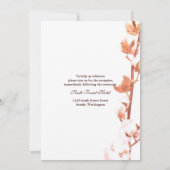 Invitation Mariage de coton blanc rustique (Dos)