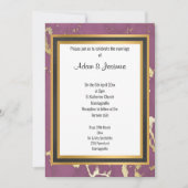 INVITATION MARIAGE DE COUCHE EN MARBRE D'OR CLASSIQUE (Devant)