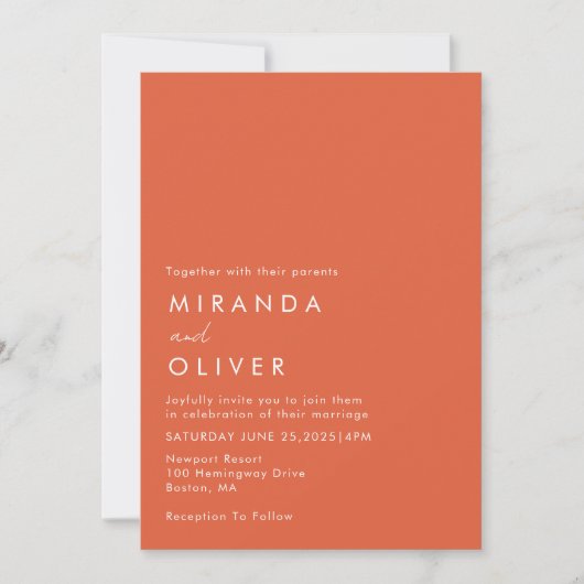 Invitation Mariage de coucher de soleil de Vérone (Devant)