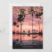 Invitation Mariage de coucher de soleil d'été Tropical Palm B (Devant)