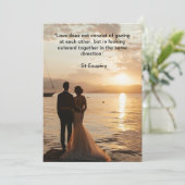 Invitation Mariage de coucher de soleil sur la mer d'Heure d' (Debout devant)