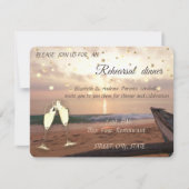 Invitation Mariage de coucher de soleil sur la plage, Lunette (Devant)