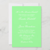 Invitation Mariage de couleur complémentaire de couleur vert  (Devant)