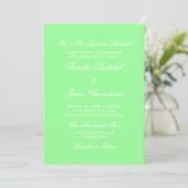 Invitation Mariage de couleur complémentaire de couleur vert  (Debout devant)