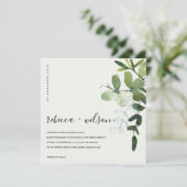 INVITATION MARIAGE DE COULEUR D'EAU EN VERT BLANC EUCALYPTUS (Debout devant)