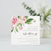 INVITATION MARIAGE DE COULEUR D'EAU FLORALE BUNCH BLUSH DOUX (Debout devant)