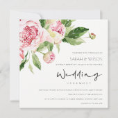 INVITATION MARIAGE DE COULEUR D'EAU FLORALE BUNCH BLUSH DOUX (Devant)