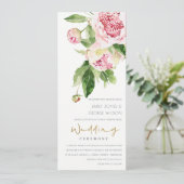 INVITATION MARIAGE DE COULEUR D'EAU FLORALE FLEURIE BLANC DOU (Debout devant)