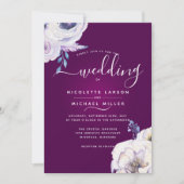 Invitation Mariage de couleur et de fleurs Lilac moderne Cass (Devant)