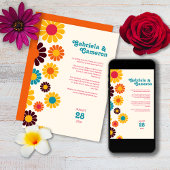 Invitation Mariage de couleur gras rétro