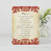 Invitation Mariage de couleur Peacock or rouge (Debout devant)