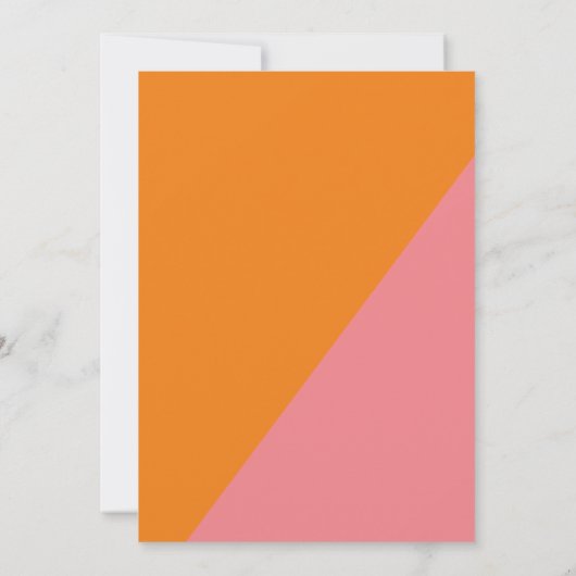 Invitation Mariage de couleur rose orange rétro Parti Décontr (Dos)